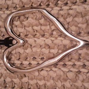 oversized silver heart necklace